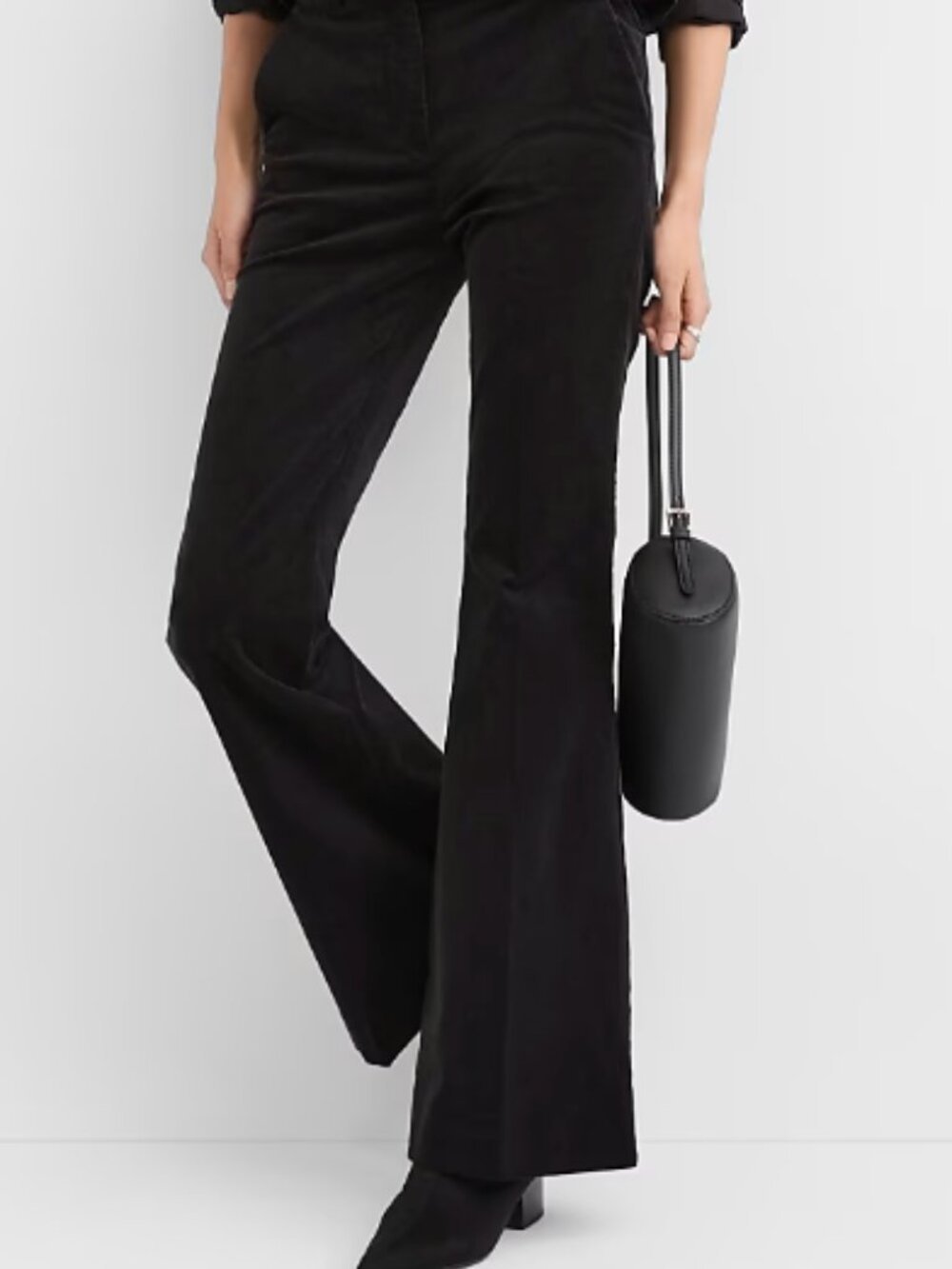 Loft Black Velvet Flare Pants